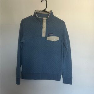 Patagonia Blue Quilted Fleece with Cream Details